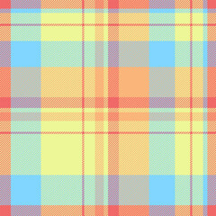Factory background plaid textile, soft seamless vector texture. Iconic tartan pattern fabric check in lime and cyan colors.
