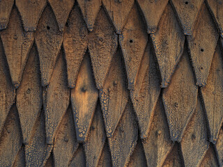 wooden wall on a stave church