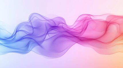 Colorful Flowing Waves of Transparent Fabric Illustration