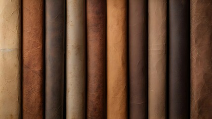 Rolled Brown Material Textures:  Vertical Lines and Shades of Brown