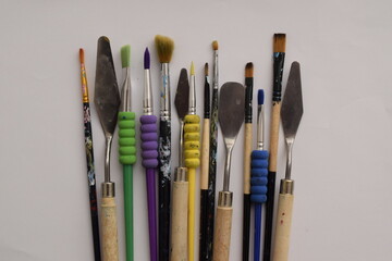 Fototapeta premium Art burshes and tools for painting