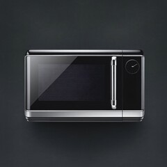 Fototapeta premium A modern black microwave, realistic 3d render product design