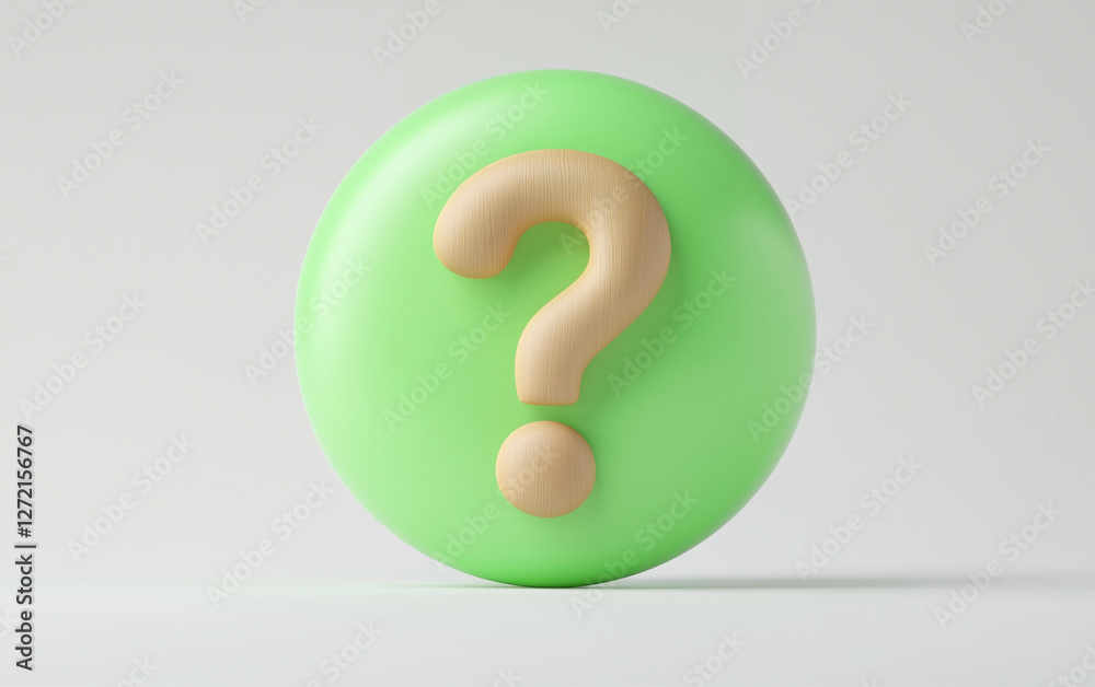 Fototapete Question mark graphic design query symbol on light background. Question mark 3d rendering. Question mark graphic design query symbol