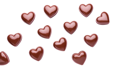 PNG Photo of flying heart shape chocolates backgrounds food red.