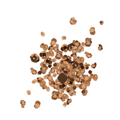 Chocolate Granola Vector, Cocoa Muesli Icon Pile Isolated, Crunchy Cereals, Oatmeal Muesli with Seeds and Grains, Chocolate Granola on White Background Minimal Illustration