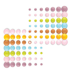 Small round candies icons. Colorful dragees, multicolored glazed chocolate and fruit buttons