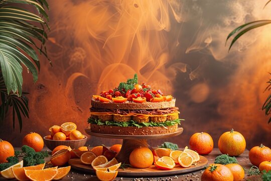Vibrant Orange Gradient Background for Food and Entertainment Presentations