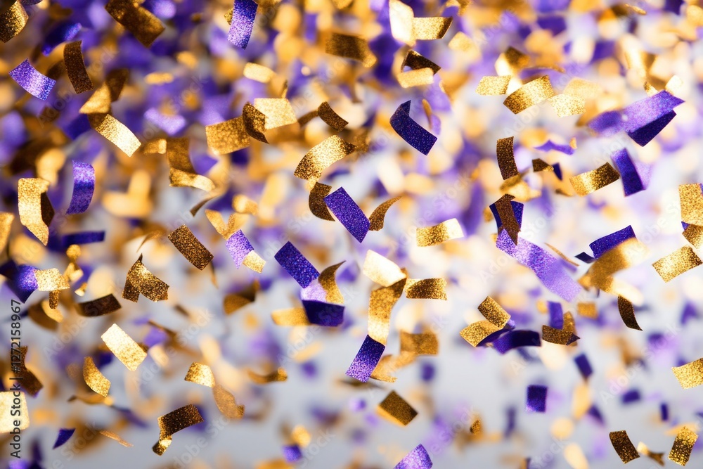 Sticker Gold and Purple Sparkles Confetti