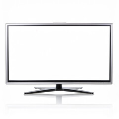 un monitor tele lcd pantalla curva color blanco, aislado, sobre fondo blanco, mockup