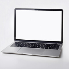 un monitor de computadora notebook con monitor pantalla en blanco, aislado, sobre fondo blanco