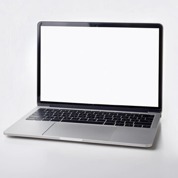 un monitor de computadora notebook con monitor pantalla en blanco, aislado, sobre fondo blanco