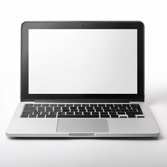 Fototapeta premium un monitor de computadora notebook con monitor pantalla en blanco, aislado, sobre fondo blanco