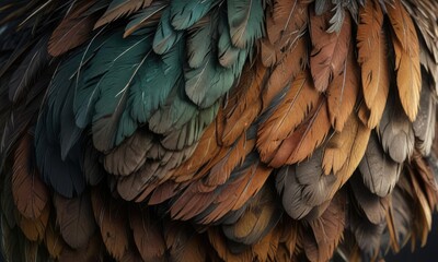 Fototapeta premium Detailed image of a bird's feathers and plumage, wildlife, feather, plumage