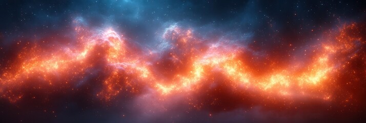 Obraz premium Cosmic display of vibrant colors and patterns in a deep space environment