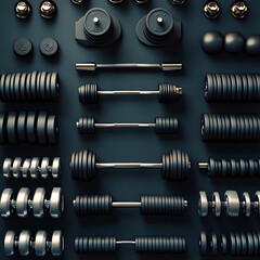 Black Gym Weights: Dumbbells, Barbells, Plates