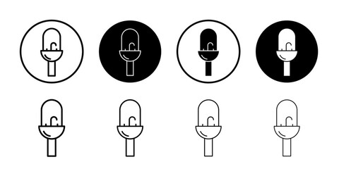 Bathroom sink icon Simple outline vector logo