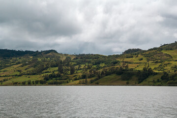 Mountainous nature with cloudy sky in Chachapoyas