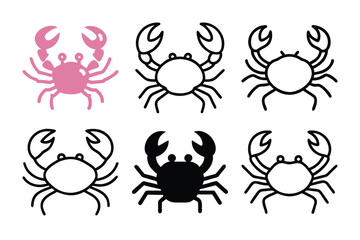 Crab Silhouette Vector isolated on a white background