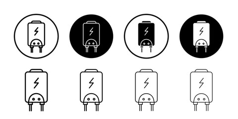 Electric heating boiler icon Simple outline vector logo