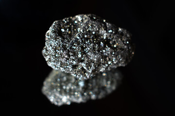 pyrite on black background