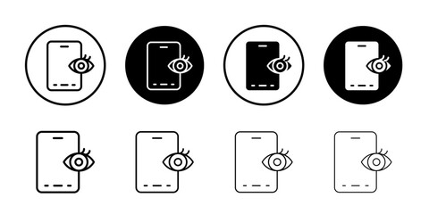 Mobile Eye Icon Simple outline vector logo