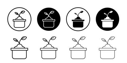 plant icon Simple outline vector logo