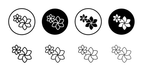 plumeria icon Simple outline vector logo