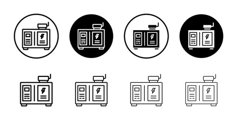 Portable power generator icon Simple outline vector logo