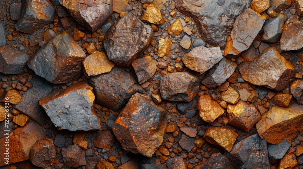 Aufkleber a variety of rocks and stones are scattered across the ground, showcasing diverse textures and earth