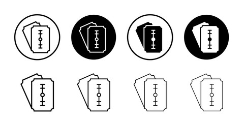 Razor blade icon Simple outline vector logo