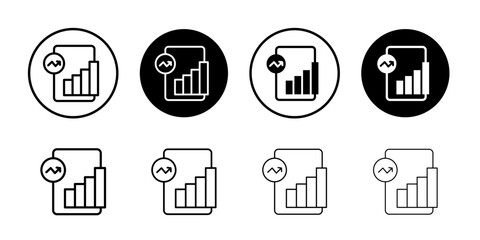 Statistic Up icon Simple outline vector logo
