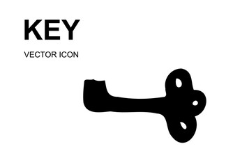 Handmade key icon, keyword symbol, doodle password, unlock sign, minimal keys illustration