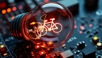 Fototapeta premium light bulb on black background