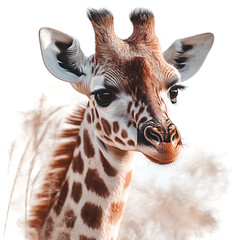 Obraz premium Animals, Nature, Art, Image, with White Background, for Printing Stickers, T-Shirt Print, Cap, Mug, Slipper, Mousepad