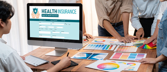 Health insurance web site brisk registration system for easy form filling