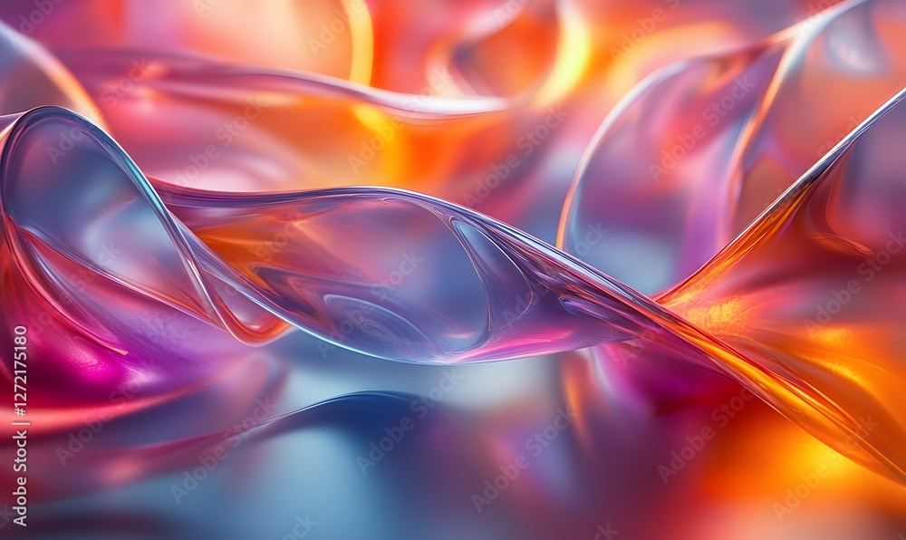 Poster abstract fluid shape with vibrant colors creating a dynamic and luminous background