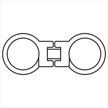 black and white handcuffs outline clip art preview