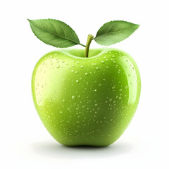 Explore the vibrant essence of a green apple captured in a pattern, showcasing its glossy surface and refreshing droplets as if it just fell from the tree. Generative AI