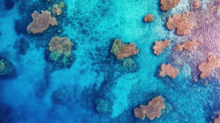 Fototapeta premium Coral textures in aquamarine waters