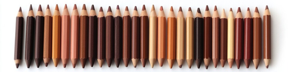 Natural Brown Wood Pencil Standalone on a Pure White Backdrop for Artistic Design and Crayon Drawing