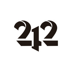 Number 212 silhouette design template vector