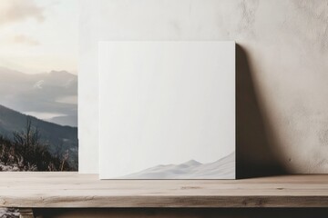 Minimalist Square Brochure Mockup on Subtle Grey Background for Customizable Presentation