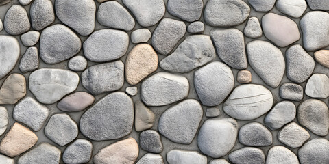 background of gray laid out cobblestones and stones. natural stone and stone path. stone texture. stone path or wall. architecture and design