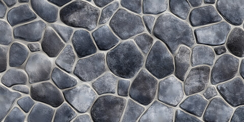 background of gray laid out cobblestones and stones. natural stone and stone path. stone texture. stone path or wall. architecture and design