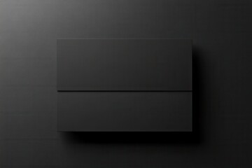 Minimalist Black Gift Card Design: 3D Rendered Blank Card on Dark Surface with Subtle Shadow