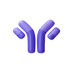 3D vector of immunoglobulin molecule, purple color. Protective antibodies.