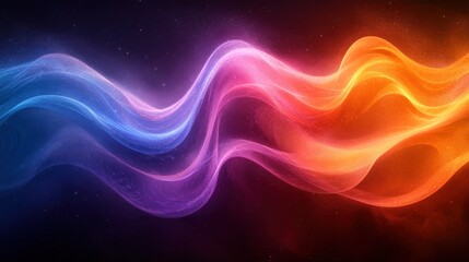 Abstract glowing waves in space background
