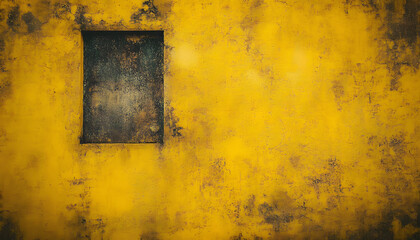 Gritty grunge yellow texture background with vignette and aged appearance