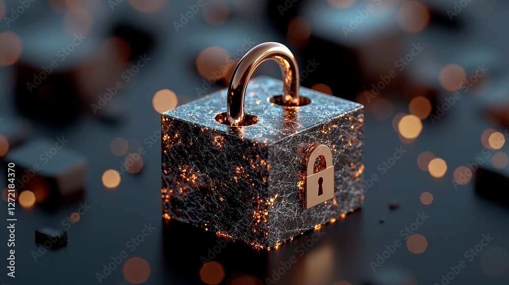 Poster cyber ​​security and data protection encompass internet network security to safeguard business and f