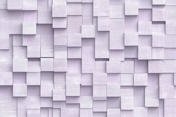 Abstract 3D geometric pattern of layered pastel purple squares creating a modern textured background